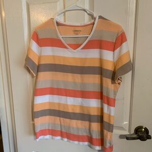 Croft & Barrow Classic Tee in Orange and Cream